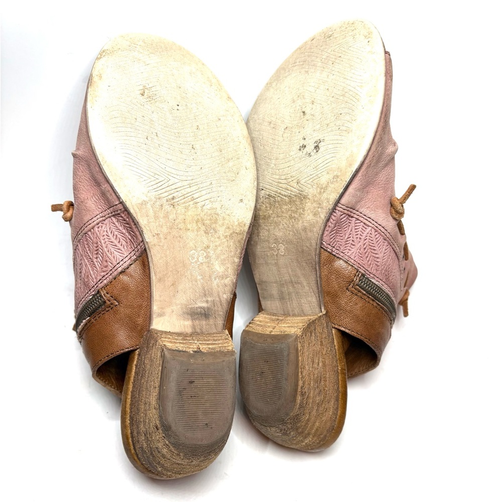 Miz Mooz Pink Leather Open-Toe Ankle Sandals - Picture 6 of 8